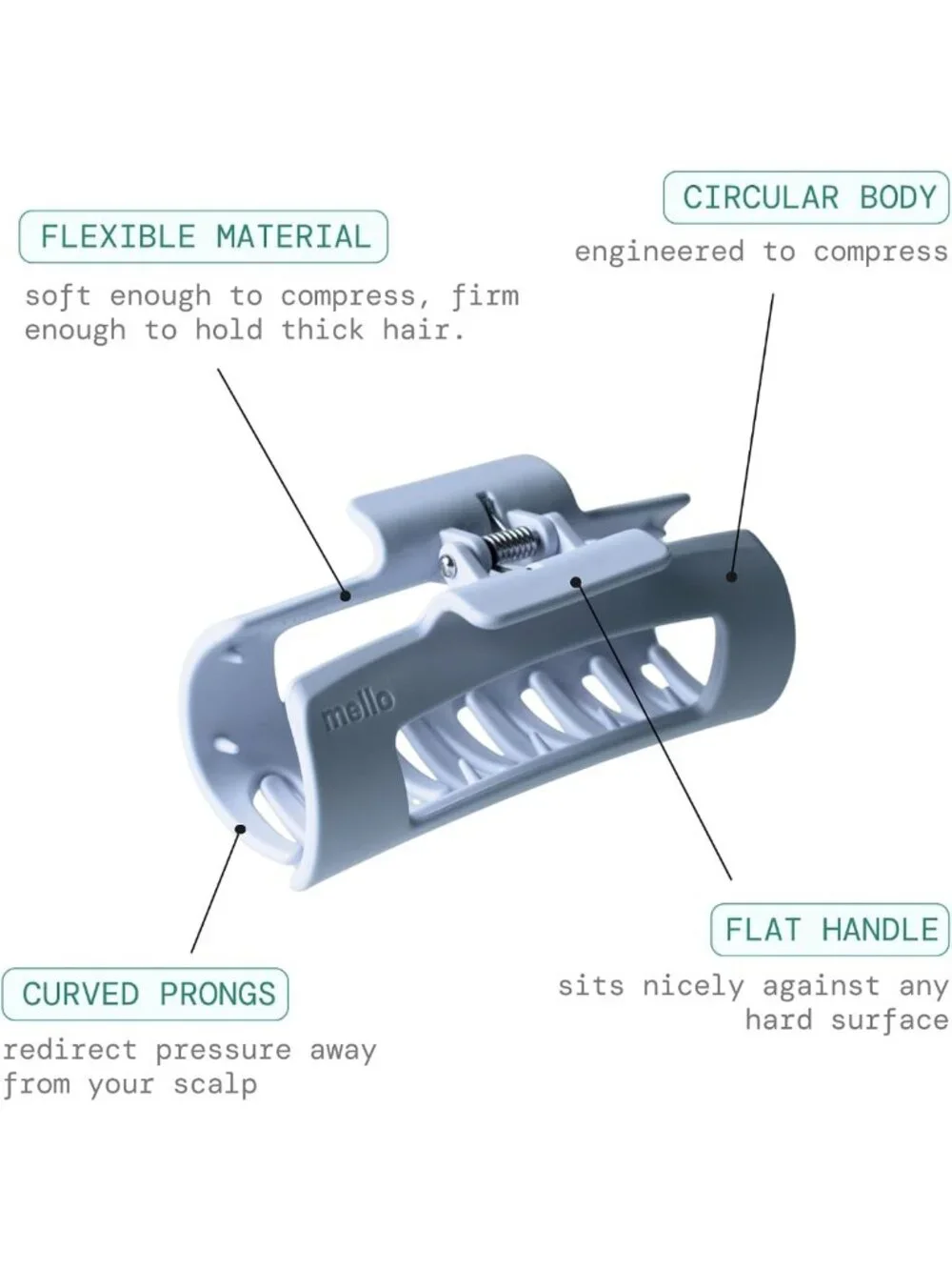 Medium Hair Clip - Flexible Comfort Claw for Strong Hold, Non-Slip Finish